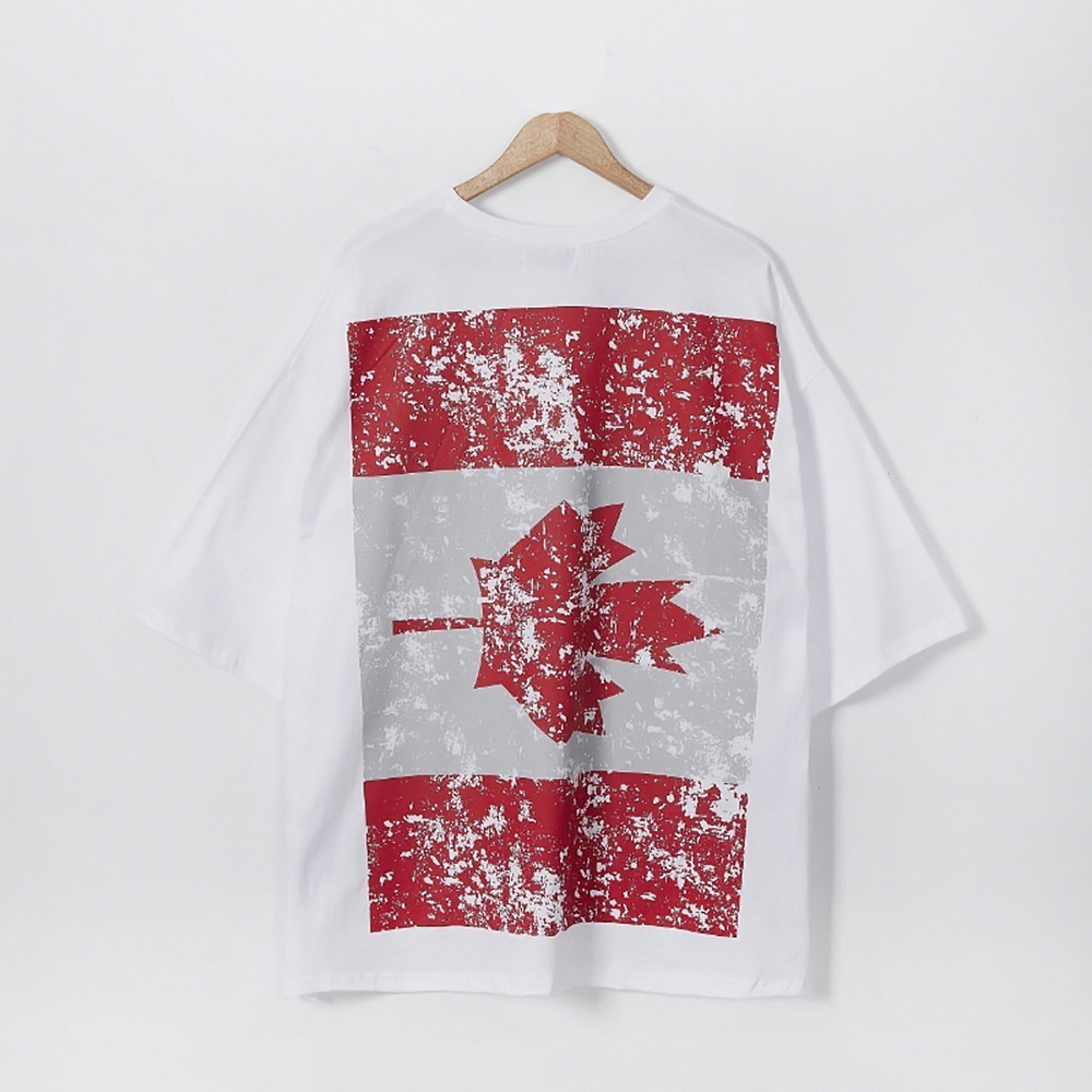 여름 오버핏 캐나다 반팔티셔츠