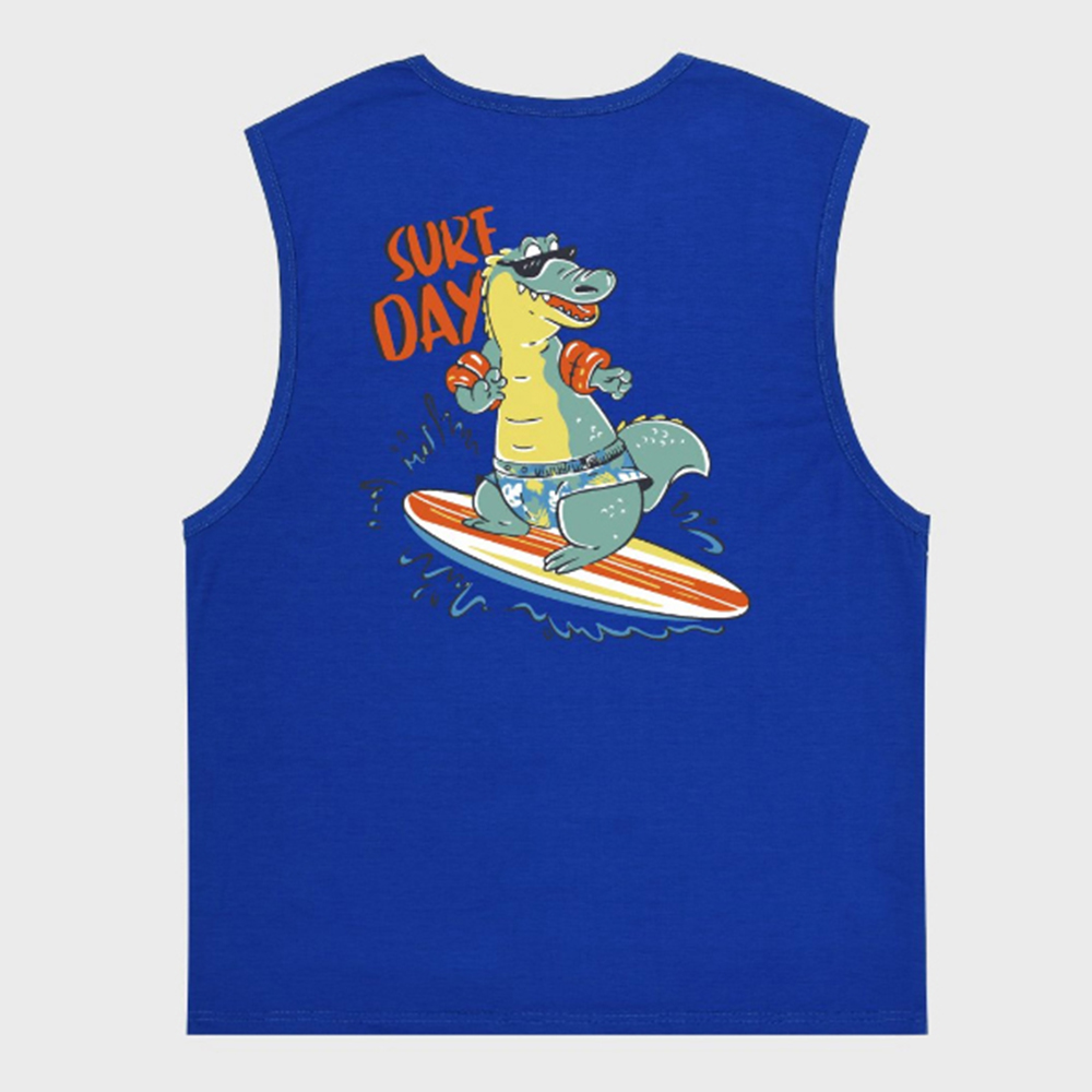 여름 공룡 민소매 나시티셔츠 / 화이트 블랙 블루