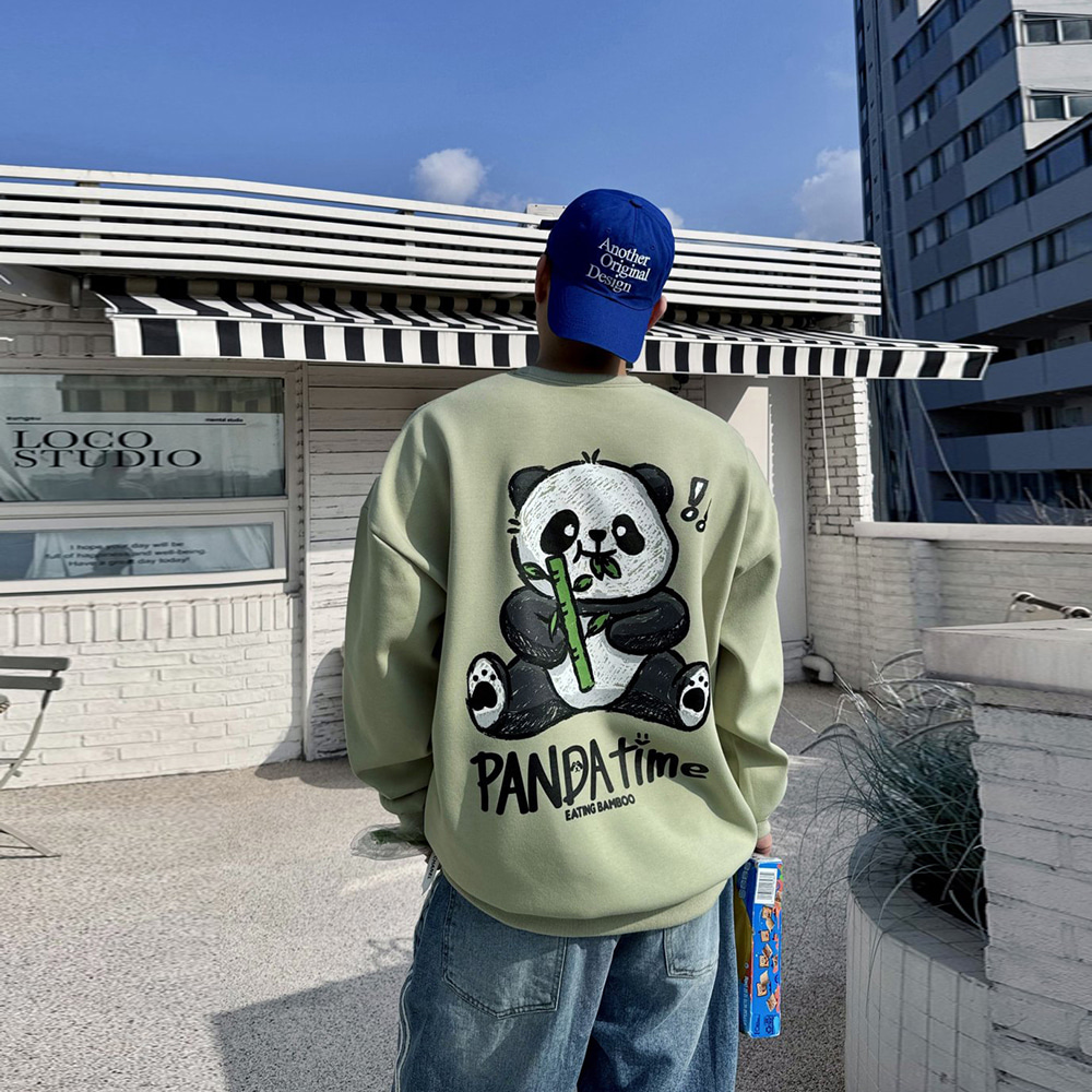 효준 팬더 오버핏 맨투맨티셔츠