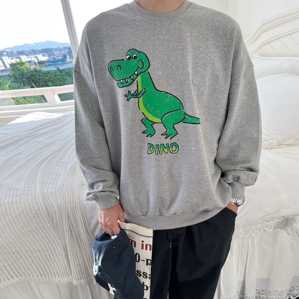효준 공룡 오버핏 맨투맨티셔츠