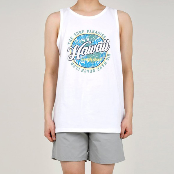 여름 하와이안 나시티셔츠