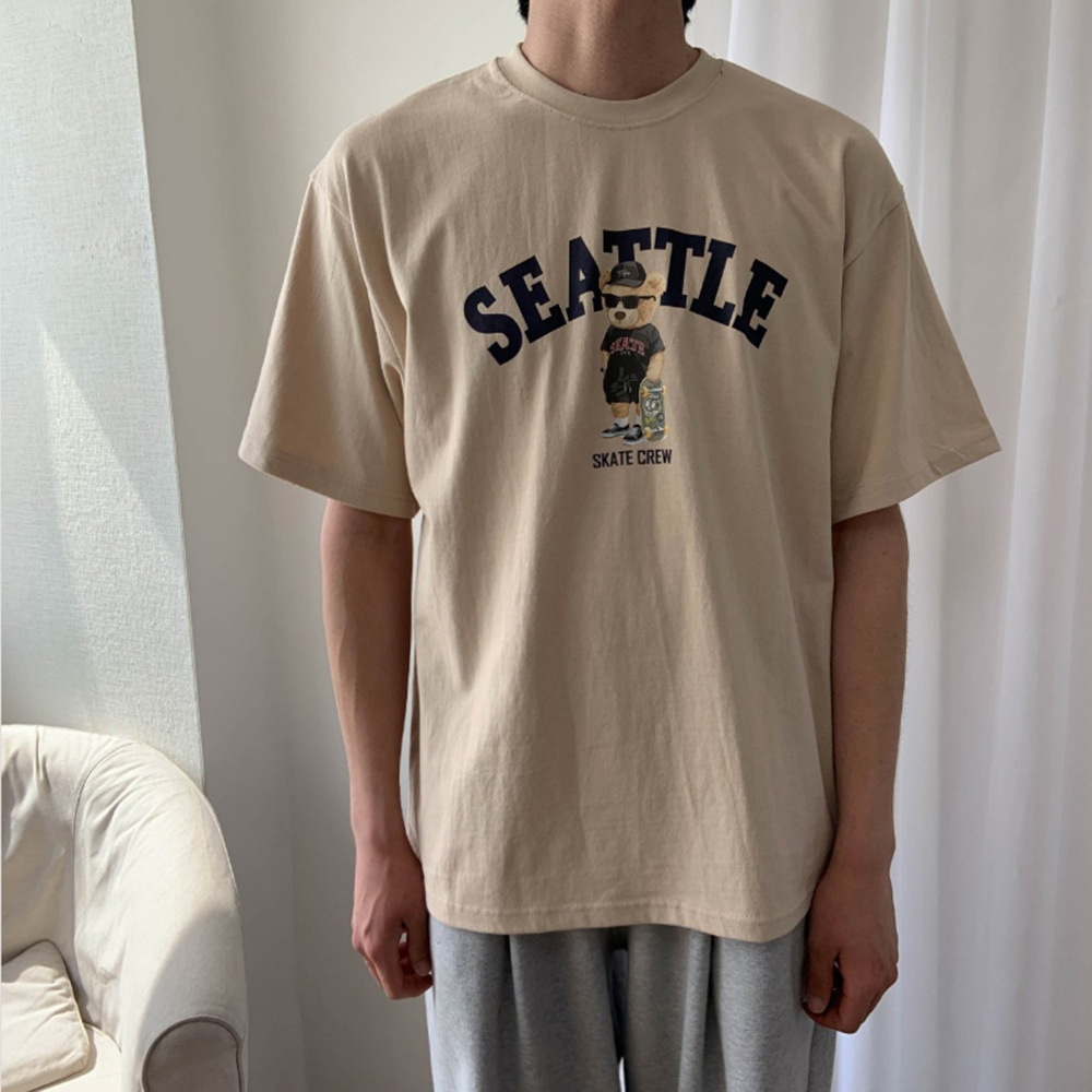 여름옷 시애틀 곰 반팔티셔츠