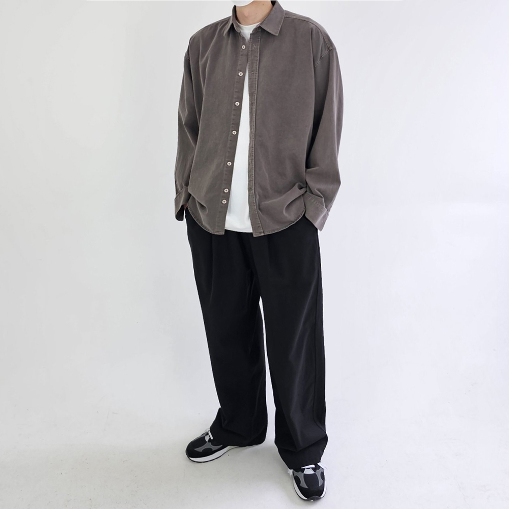 효준 오버핏 피그먼트 셔츠 남방