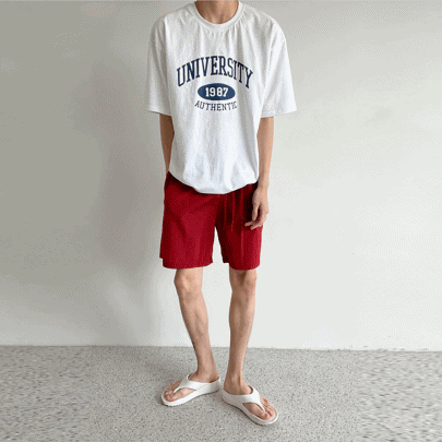 여름 나일론 메탈 스윔 바지 수영복 반바지 / 블랙 그레이 그린 블루 레드 옐로우