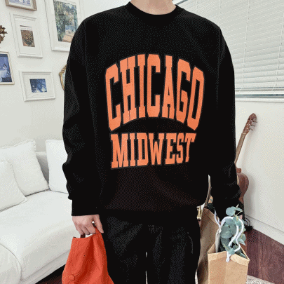 효준 시카고 오버핏 맨투맨티셔츠